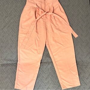 ASOS Peach Tie-Waist Cropped Pants